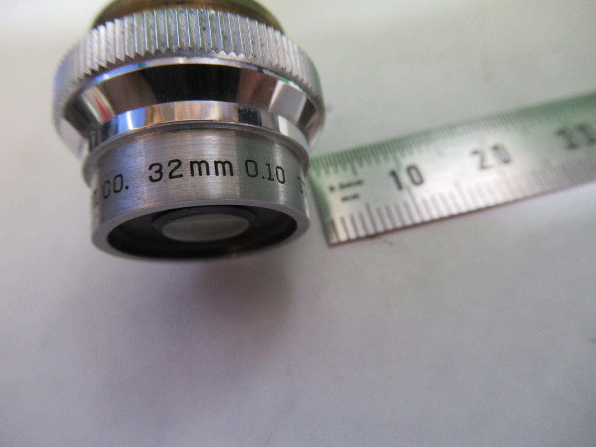BAUSCH OBJECTIVE 32mm LENS STRAIN FREE POL POLARIZATION MICROSCOPE PART &G7-A-25