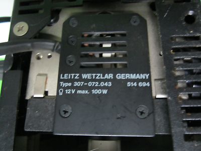 MICROSCOPE PART ARISTOPLAN LAMP HOUSING LEITZ GERMANY 307-148 [RUSTY] BIN#64i