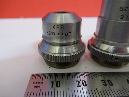 LOT BAUSCH LOMB OBJECTIVE 3.5X 10X 43X  3 ea  OPTICS MICROSCOPE PART T9-A-27