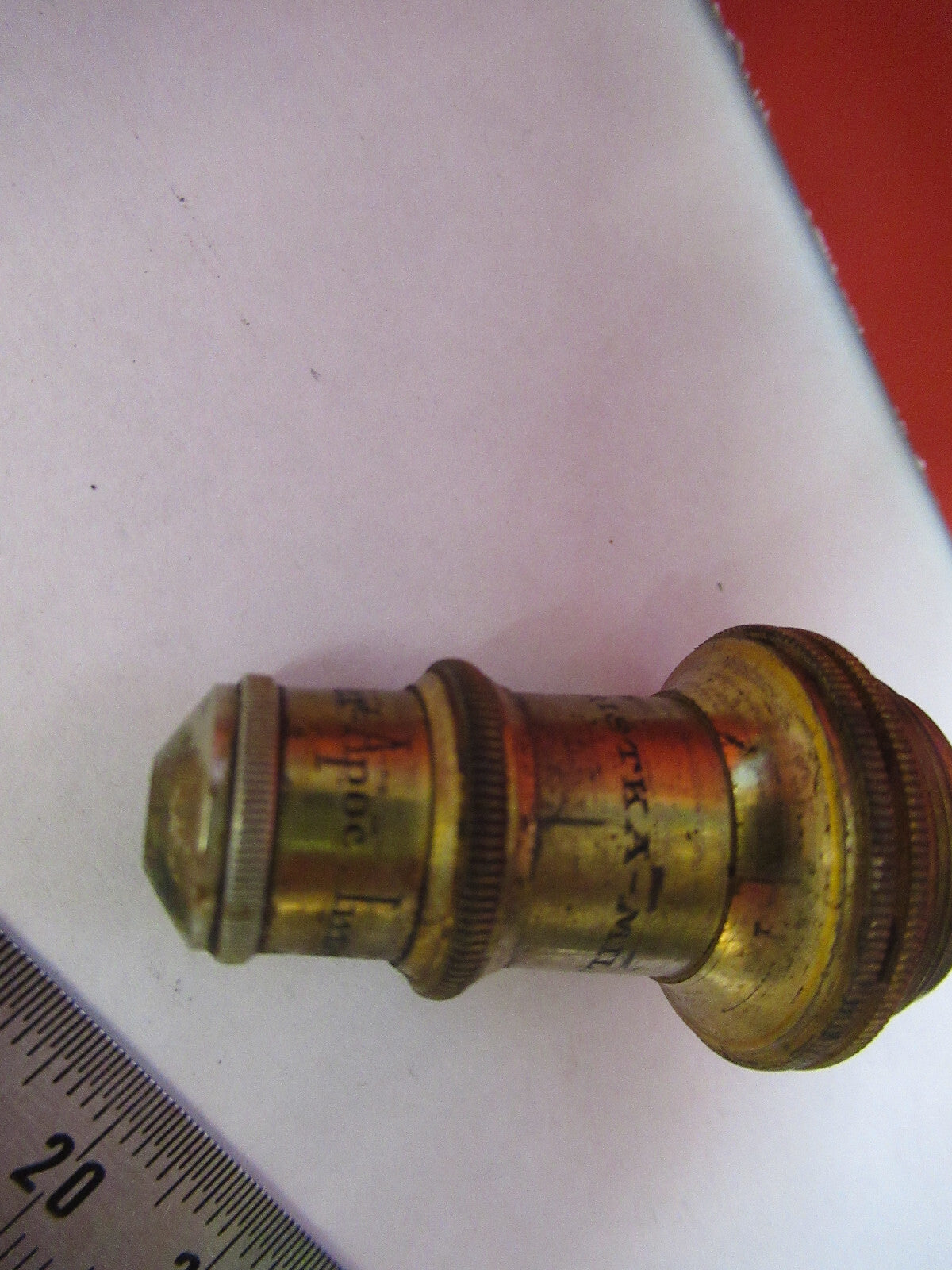 Antique Brass Koristka Italy Objective 8 Microscope Part