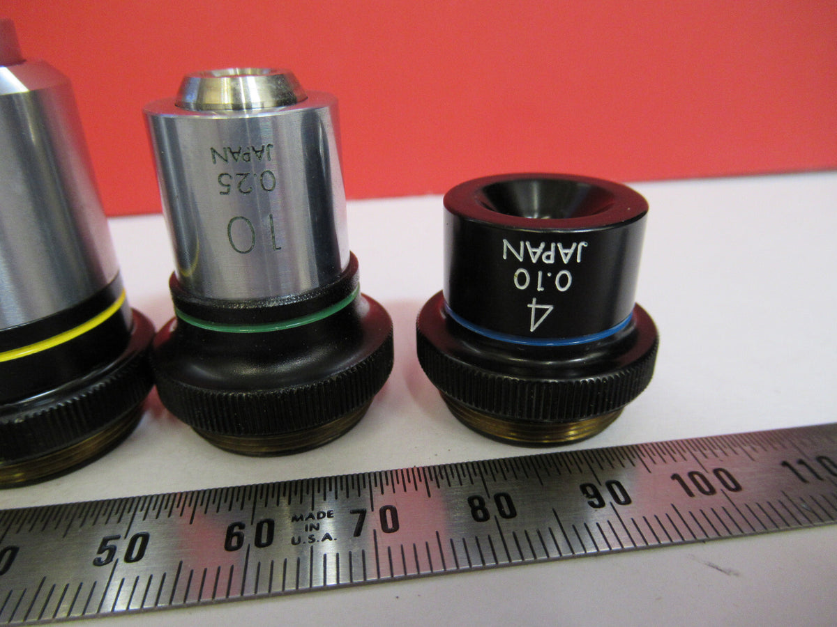Olympus Japan Lot 100X 40X 10X 4X Microscope Part Objective