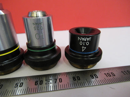 Olympus Japan Lot 100X 40X 10X 4X Microscope Part Objective