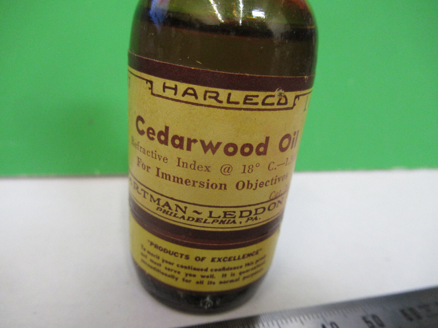 CEDARWOOD HARTMAN LEDD IMMERSION OIL BOTTLE MICROSCOPE PART AS PICTURED &S2-C-97