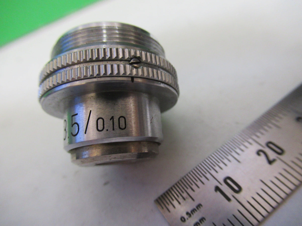 OBJECTIVE ERNST LEITZ 3.5X /170 OPTICS MICROSCOPE PART AS PICTURED X2-A-92