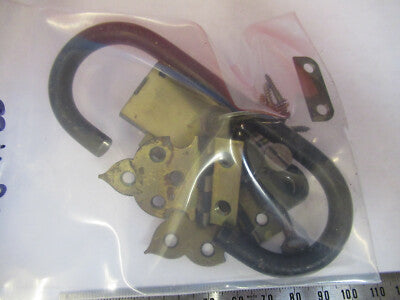 Antique Bausch & Lomb Lock + Hinges for cabinet Microscope Part