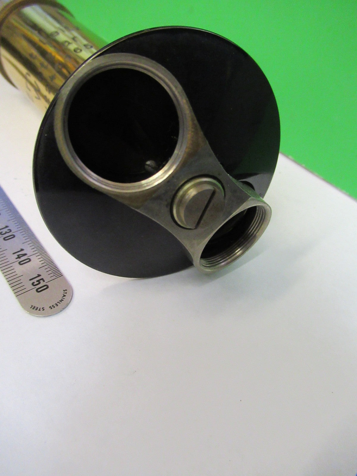 ANTIQUE BRASS LEITZ GERMANY TUBUS NOSEPIECE MICROSCOPE PART AS PICTURED V3-A-34