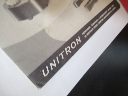 ANTIQUE UNITRON BOOKLET INSTRUCTIONS 1962 MICROSCOPE PART AS PICTURED  V7-A-14