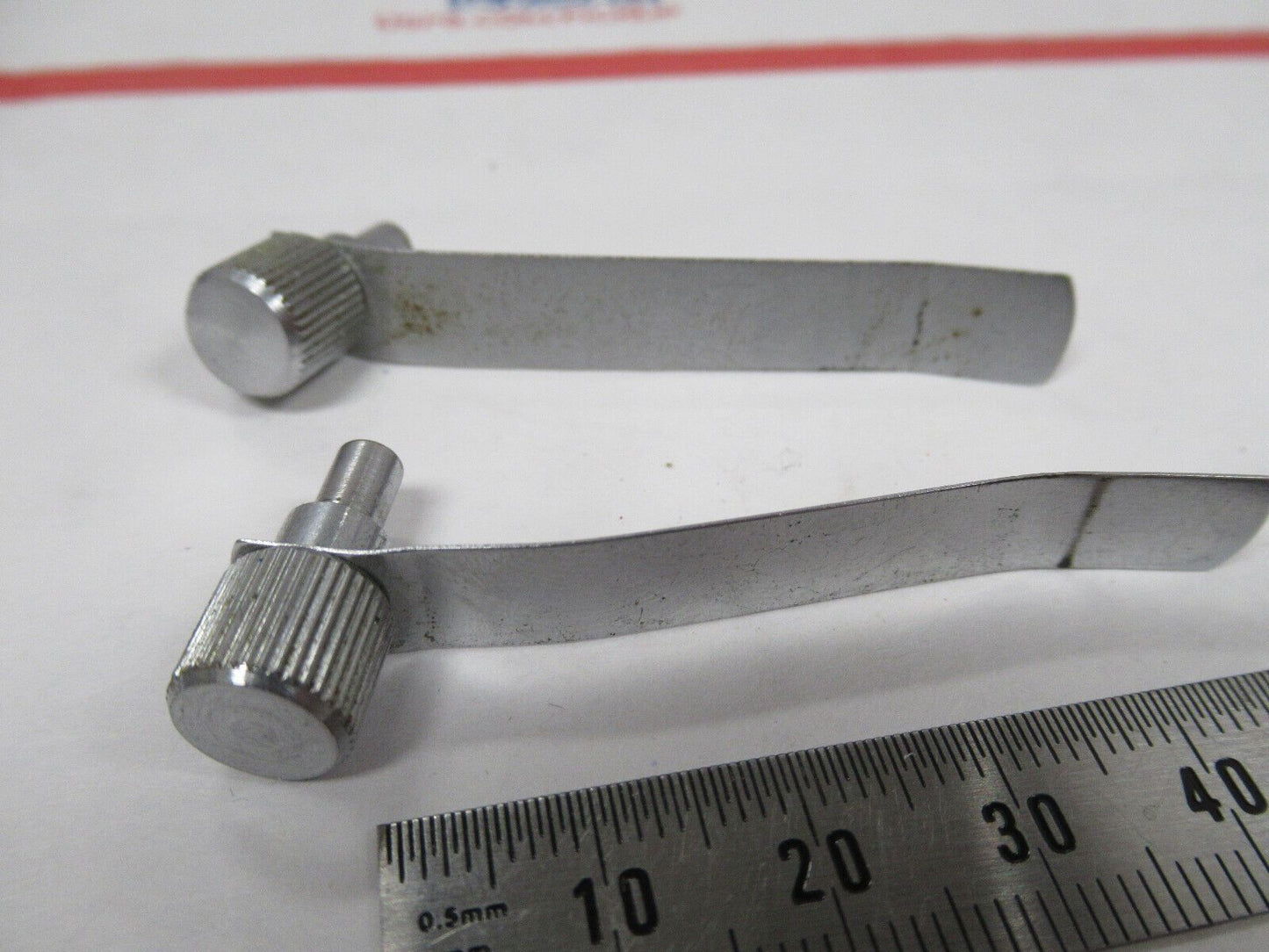 WOLFE WETZLAR GERMANY PAIR CLIPS MICROSCOPE PART AS PICTURED &W7-B-63