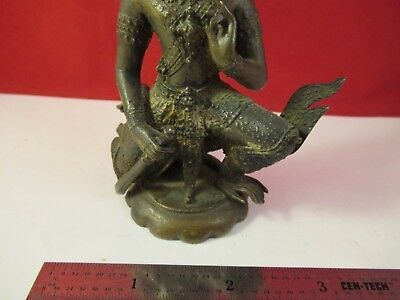 ANTIQUE BRASS SCULPTURE figure GODESS HINDUISM THAILAND CAMBODIA INDIA &C8-A-03