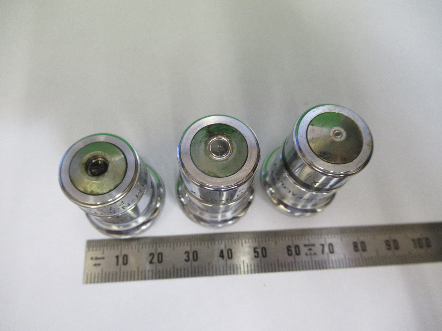 LOT 3 ea OBJECTIVES SPENCER AO MICROSCOPE PART AS PICTURED &R4-A-47