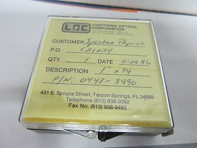 Optical Spectra-Physics Coated Lens Laser Optics