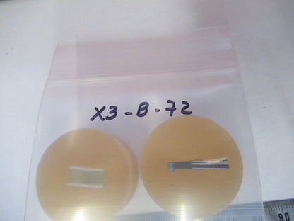 Lot 2 ea METALLOGRAPHIC METAL CROSS SECTION SPECIMEN MICROSCOPY SAMPLE X3-B-72