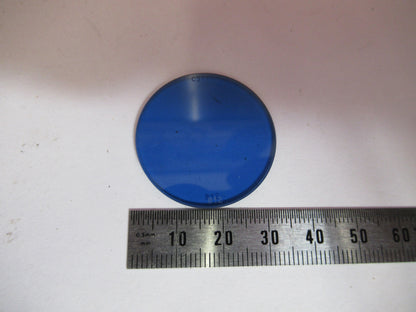 OPTICAL GLASS ZEISS BLUE FILTER MICROSCOPE PART OPTICS AS PICTURED Y5-A-53
