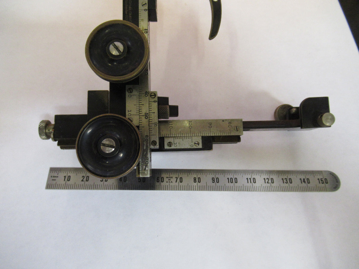 ANTIQUE XY CLIPS STAGE ASSEMBLY BAUSCH LOMB MICROSCOPE PART AS PICTURED Y1-A-03
