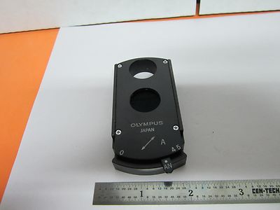 MICROSCOPE PART POLARIZER SLIDE OLYMPUS JAPAN NICE  POL OPTICS BIN#B1-R-16