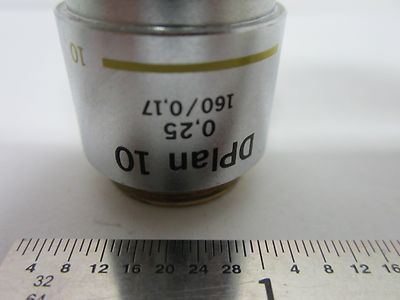 MICROSCOPE OBJECTIVE OLYMPUS DPLAN 10X OPTICS AS IS BN#F5-19