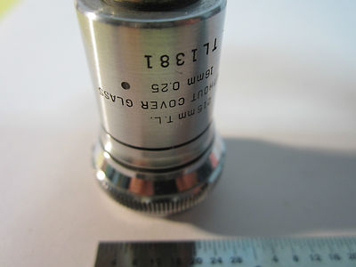 MICROSCOPE PART OBJECTIVE VINTAGE BAUSCH LOMB 16 mm 215 MM  OPTICS BIN#24-57-1