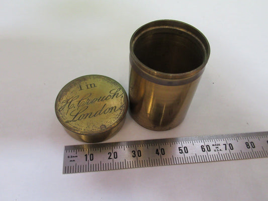 ANTIQUE BRASS EMPTY H. CROUCH UK OBJECTIVE CANISTER MICROSCOPE PART T6-A-30