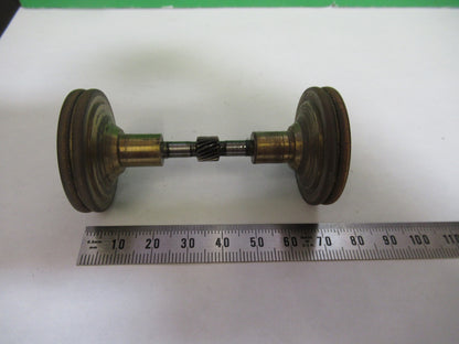 ANTIQUE AO SPENCER  SET GROSS ADJUST KNOBS MICROSCOPE PART AS PICTURED T6-A-42