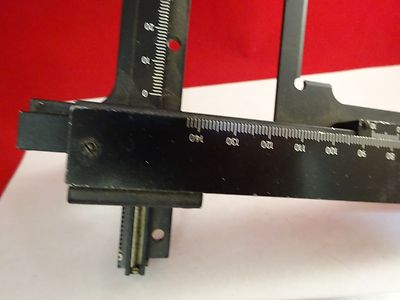 MIKROSKOP-TEILSTAGE-MIKROMETER-PROBENHANDHABUNG WIE BESEHEN BIN#K8a-B-01