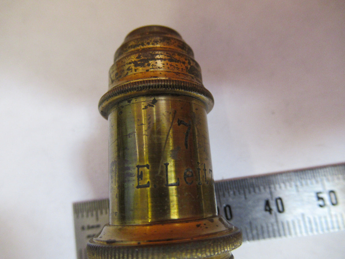 ANTIQUE BRASS ERNST LEITZ OBJECTIVE "7" MICROSCOPE PART AS PICTURED Y3-A-48