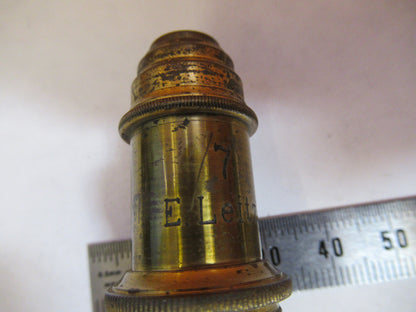 ANTIQUE BRASS ERNST LEITZ OBJECTIVE "7" MICROSCOPE PART AS PICTURED Y3-A-48