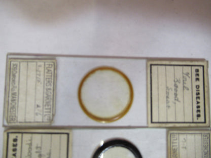 ANTIQUE LOT SLIDES SPECIMEN LONDON UK MICROSCOPE PART AS PICTURED Y2-A-82