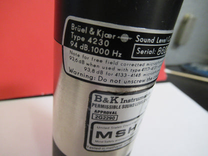 SOUND LEVEL CALIBRATOR BRUEL KJAER 4230   AS PICTURED S4-B-63