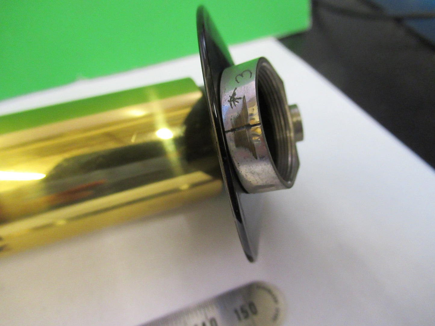 ANTIQUE BRASS LEITZ GERMANY TUBUS NOSEPIECE MICROSCOPE PART AS PICTURED V3-A-34