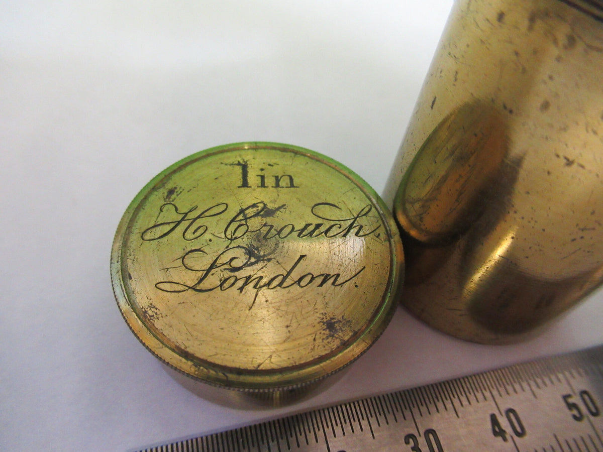Antique Brass Henry Crouch London Empty Objective Canister