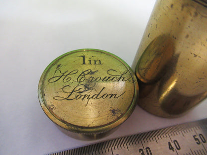 Antique Brass Henry Crouch London Empty Objective Canister