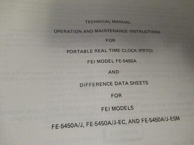 VINTAGE MANUAL FEI FE-5450A CESIUM ATOMIC CLOCK FREQUENCY STANDARD AS PICTURED
