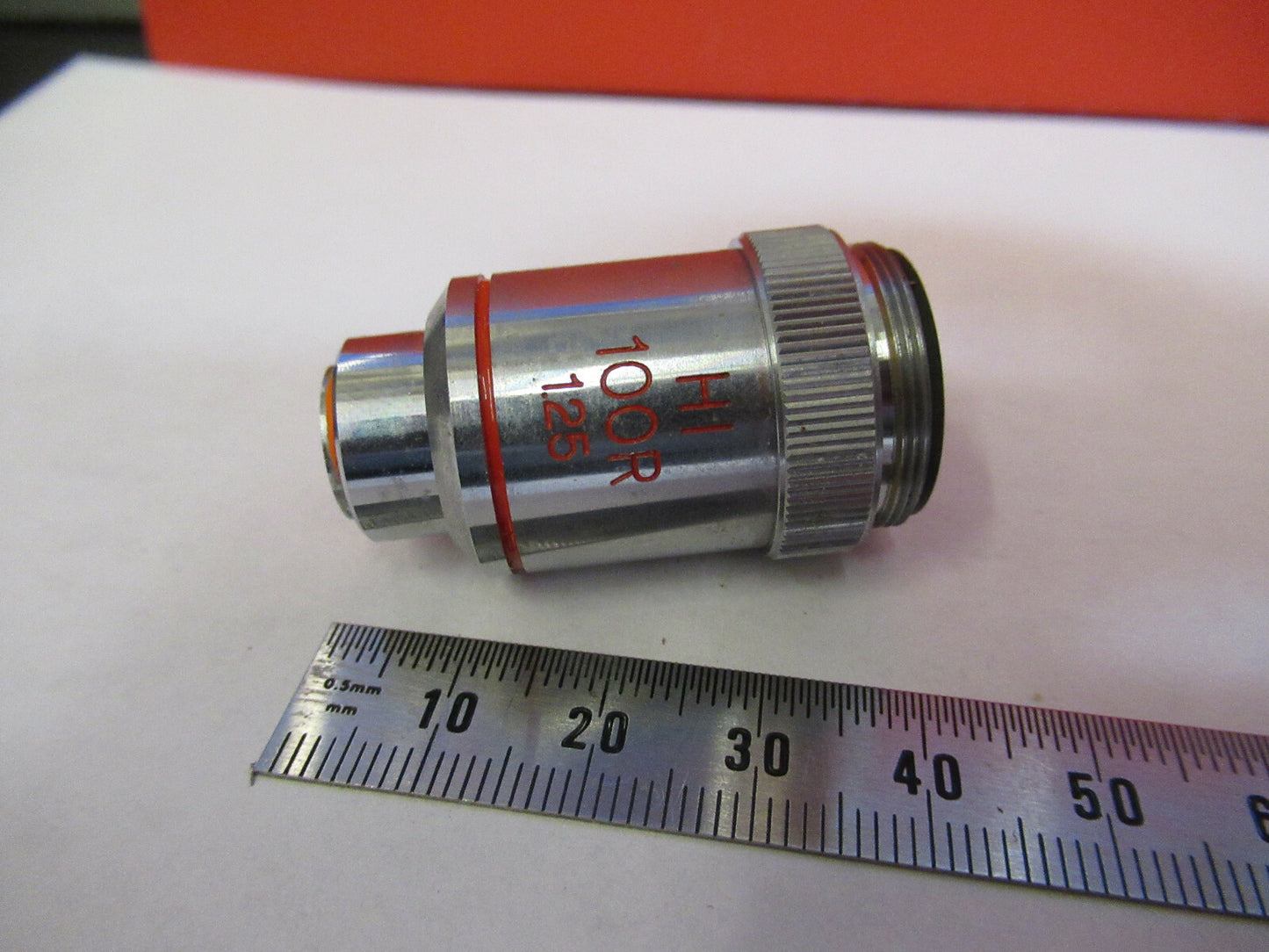 UNITRON JAPAN PHASE OBJECTIVE 100R HI PH MICROSCOPE PART AS PICTURED &Q3-B-18