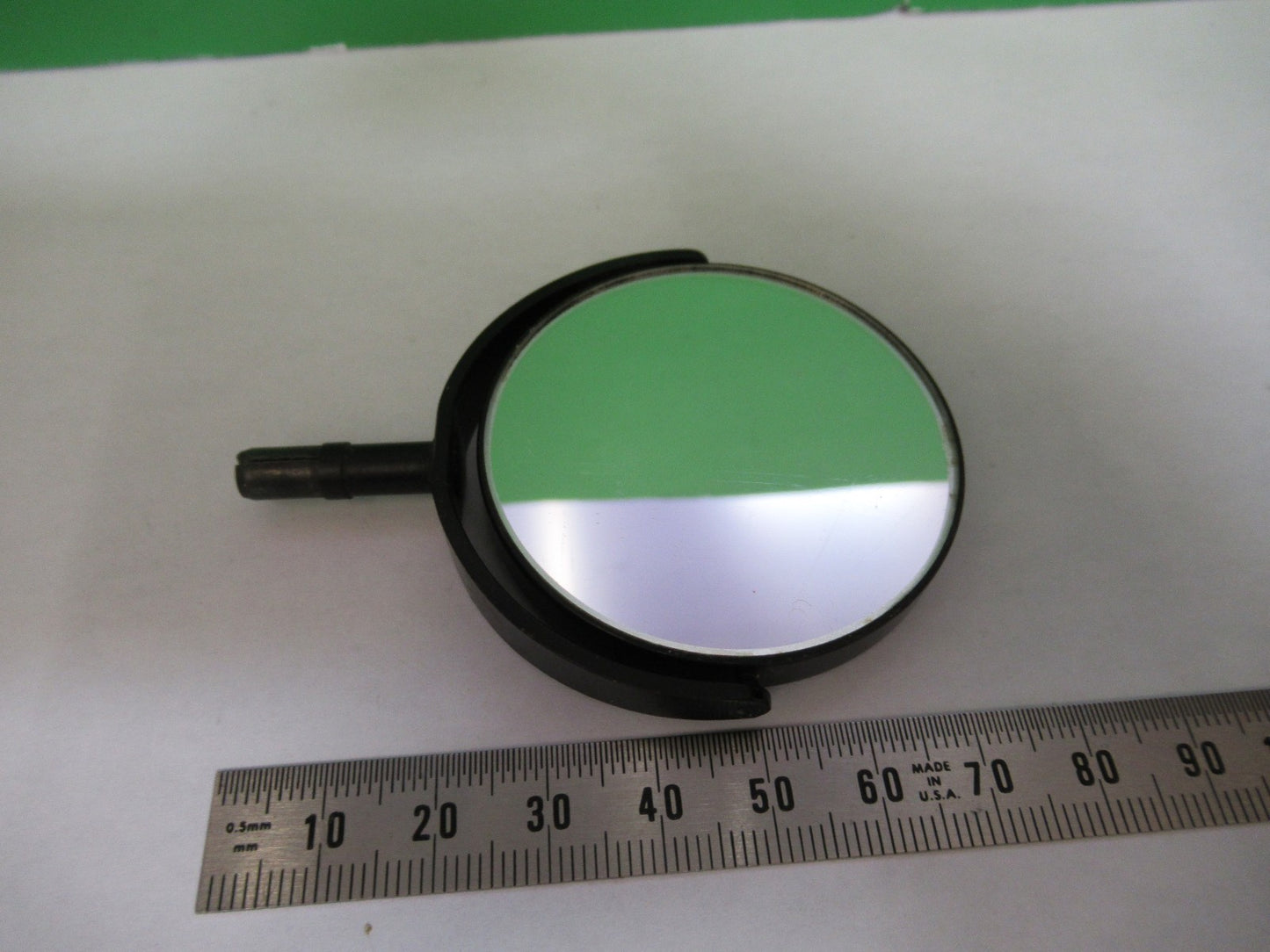 ANTIQUE BAUSCH LOMB MIRROR ASSEMBLY OPTICS MICROSCOPE PART AS PICTURED  V1-A-02