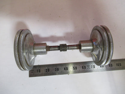 ANTIQUE BAUSCH LOMB SET OF KNOBS GEAR STAGE MICROSCOPE PART AS PICTURED V7-A-47