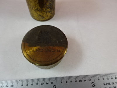 EMPTY ANTIQUE MICROSCOPE OBJECTIVE CONTAINER E LEITZ BRASS AS IS B#J7-C-06