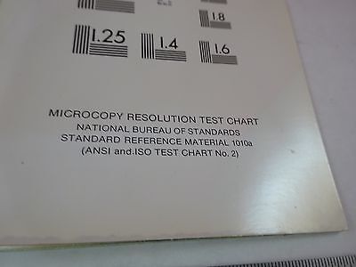 MICROSCOPE PART OPTICAL MICROSCOPY RESOLUTION TEST CHART OPTICS AS IS BN#K2-B-10