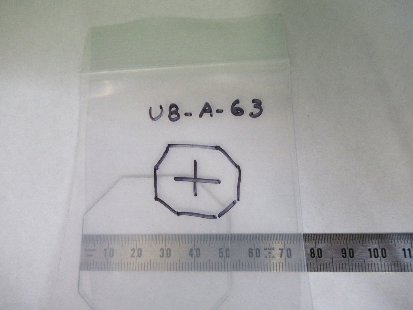 OPTICAL GLASS RETICLE CROSSHAIR PATTERN MICROSCOPE PART AS PICTURED U8-A-63