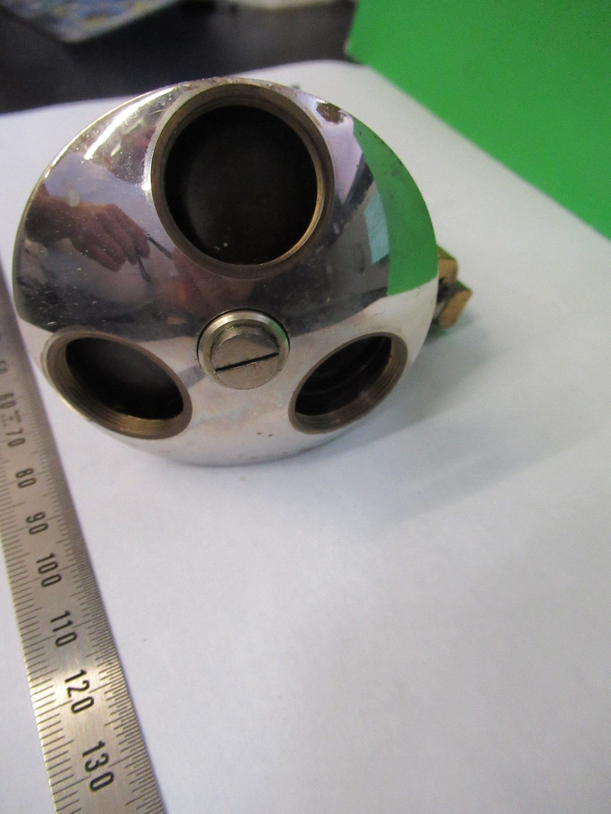 ANTIQUE BRASS LEITZ GERMANY STAGE NOSEPIECE MICROSCOPE PART AS PICTURED Y4-FT-97