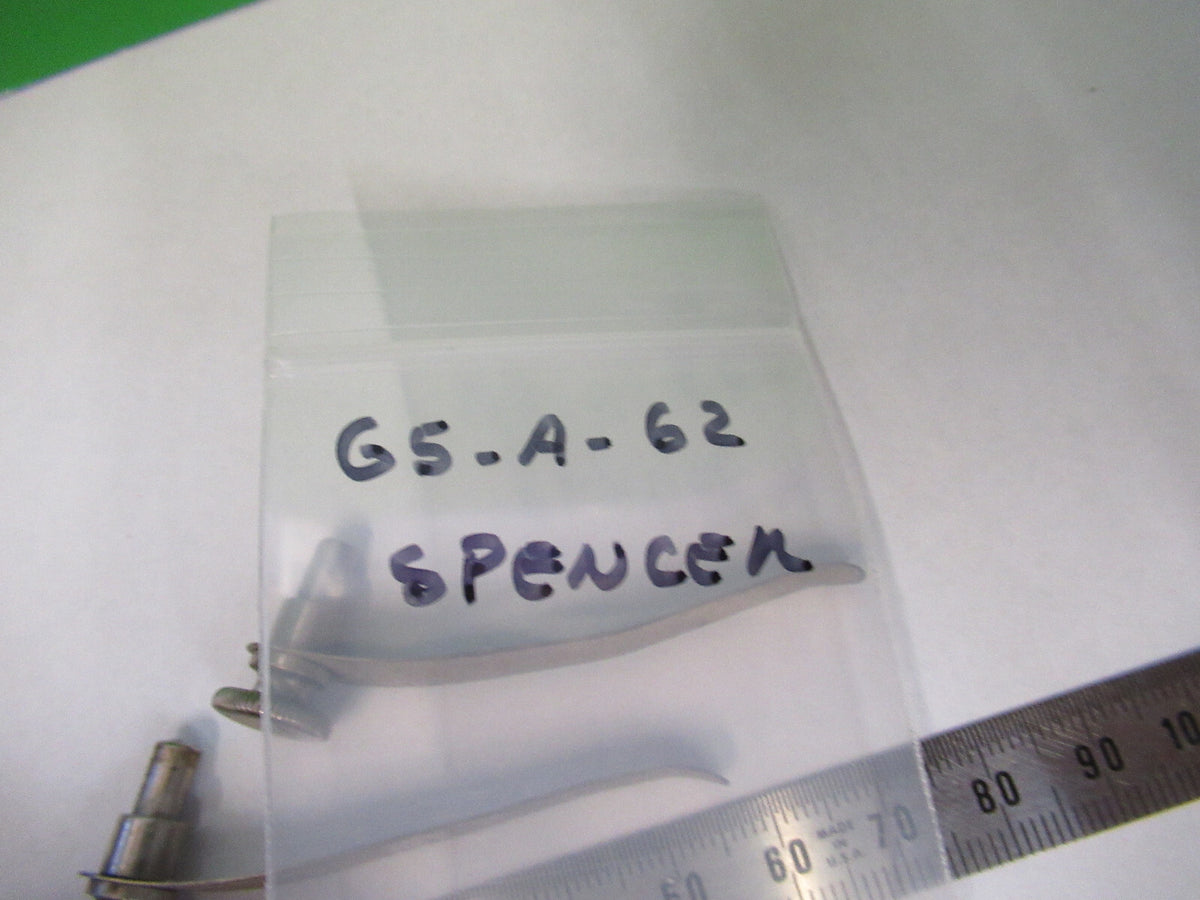 ANTIQUE SPENCER PAIR OF CLIPS STAGE MICROSCOPE PART AS PICTURED #G5-A-62