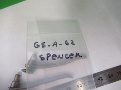 ANTIQUE SPENCER PAIR OF CLIPS STAGE MICROSCOPE PART AS PICTURED #G5-A-62