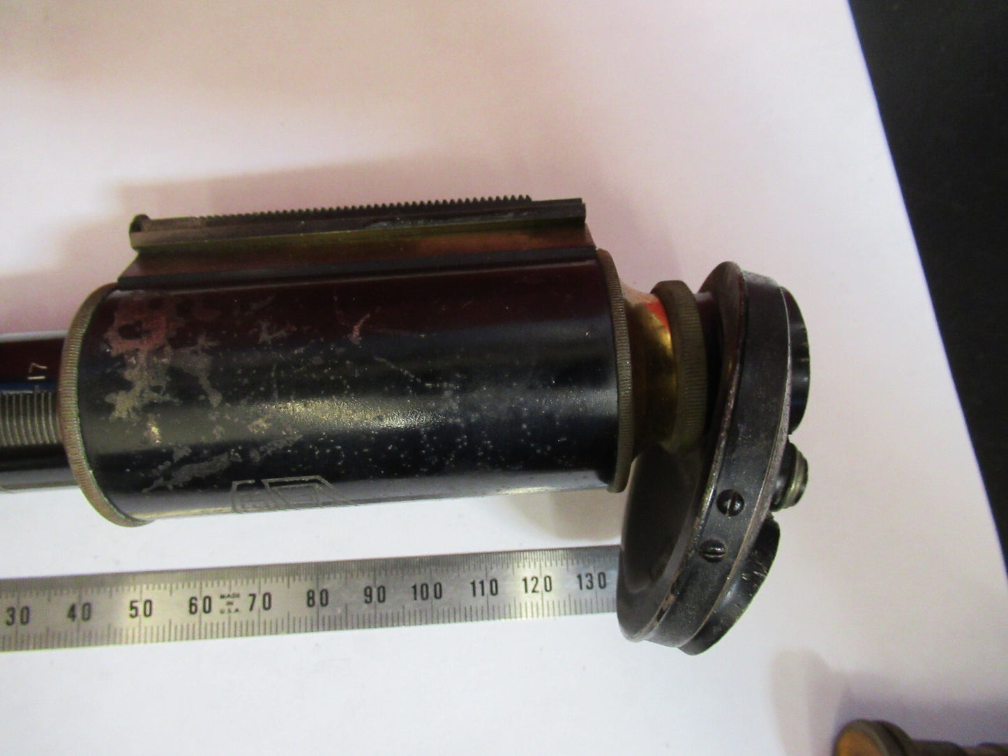 Antique Brass Spencer Lens Co. Tubus + Nosepiece Microscope Part