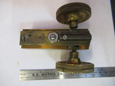ANTIQUE MICROSCOPE PART LEITZ GERMANY BRASS GROSS STAGE  AS PICTURED &13-FT-31