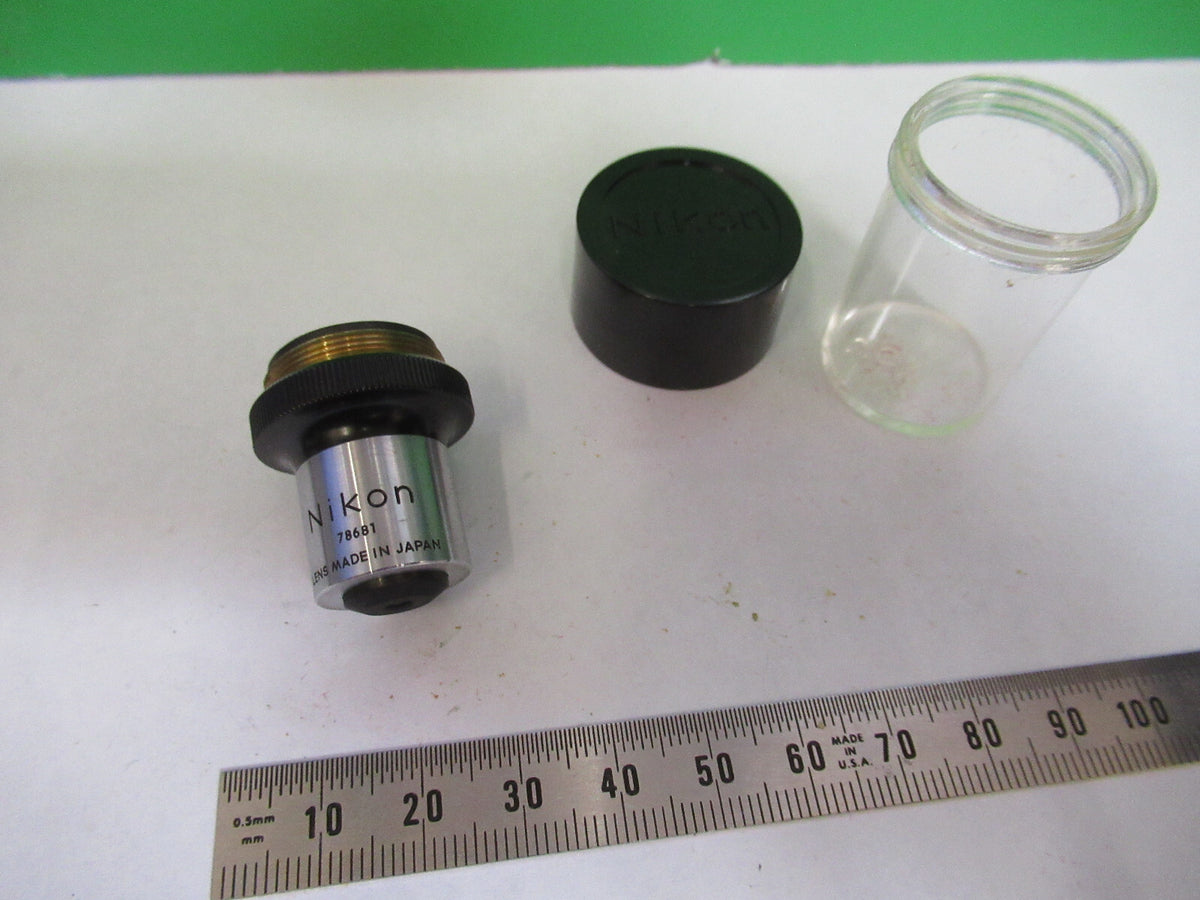 NIKON JAPAN OBJECTIVE  4X LENS OPTICS MICROSCOPE PART AS PICTURED &G2-A-101