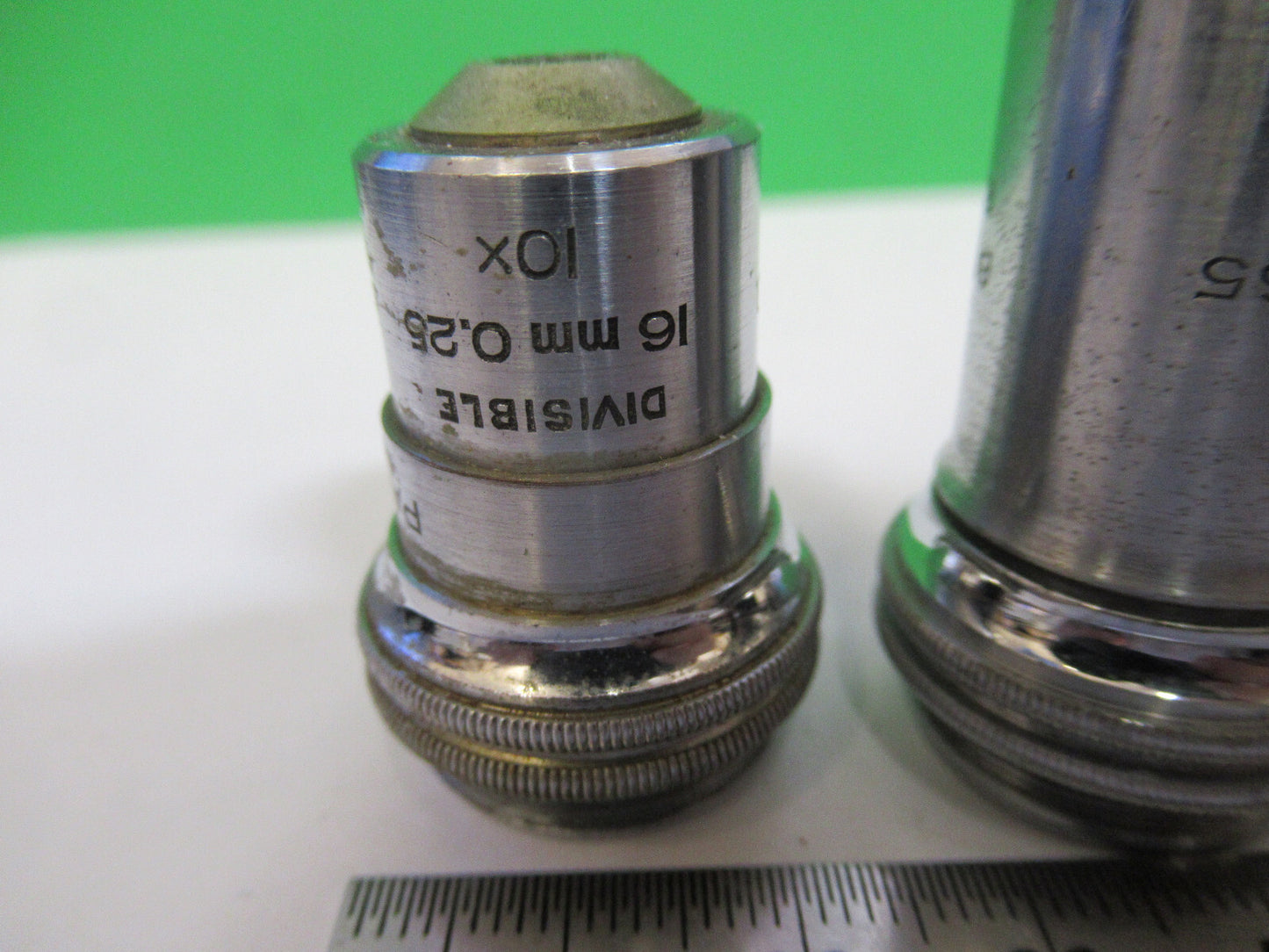 LOT 2 ea OBJECTIVES BAUSCH LOMB USA MICROSCOPE PART AS PICTURED &R4-A-54