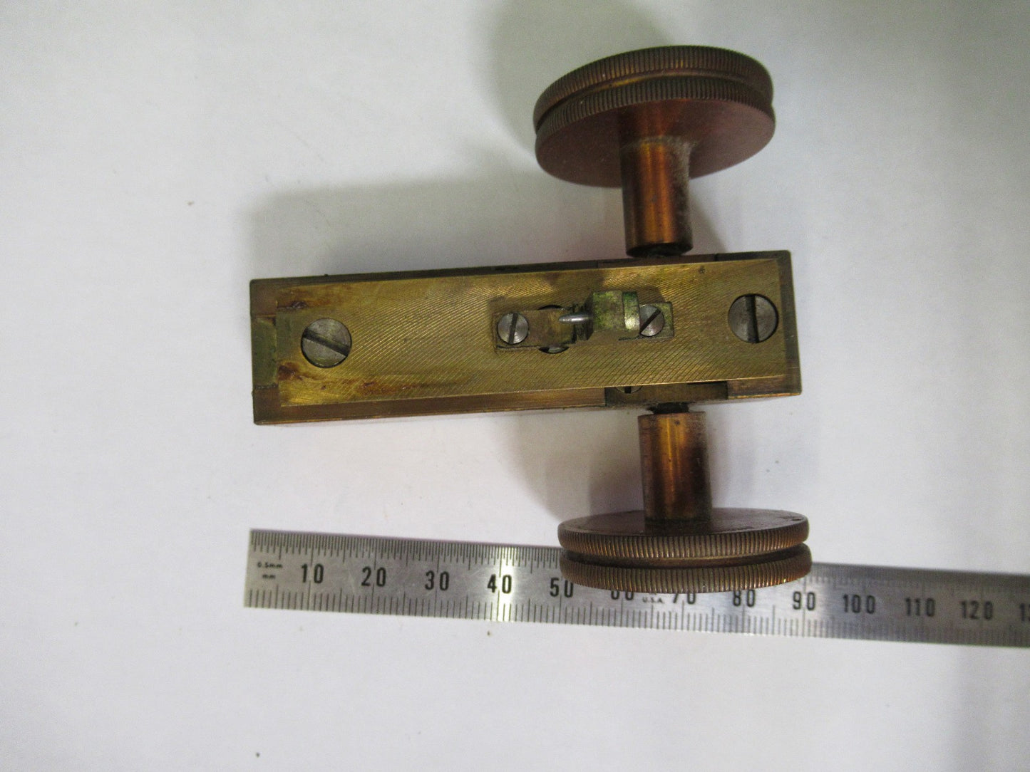 ANTIQUE BRASS BAUSCH LOMB KNOBS MACRO ADJUST MICROSCOPE PART AS PICTURED Y3-B-40