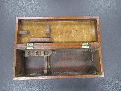 ANTIQUE EMPTY WOOD BOX MICROSCOPE PART AS PICTURED TE-4
