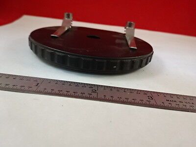 MICROSCOPE PART UNKNOWN SPECIMEN TABLE STAGE + CLIPS AS IS #G3-B-05