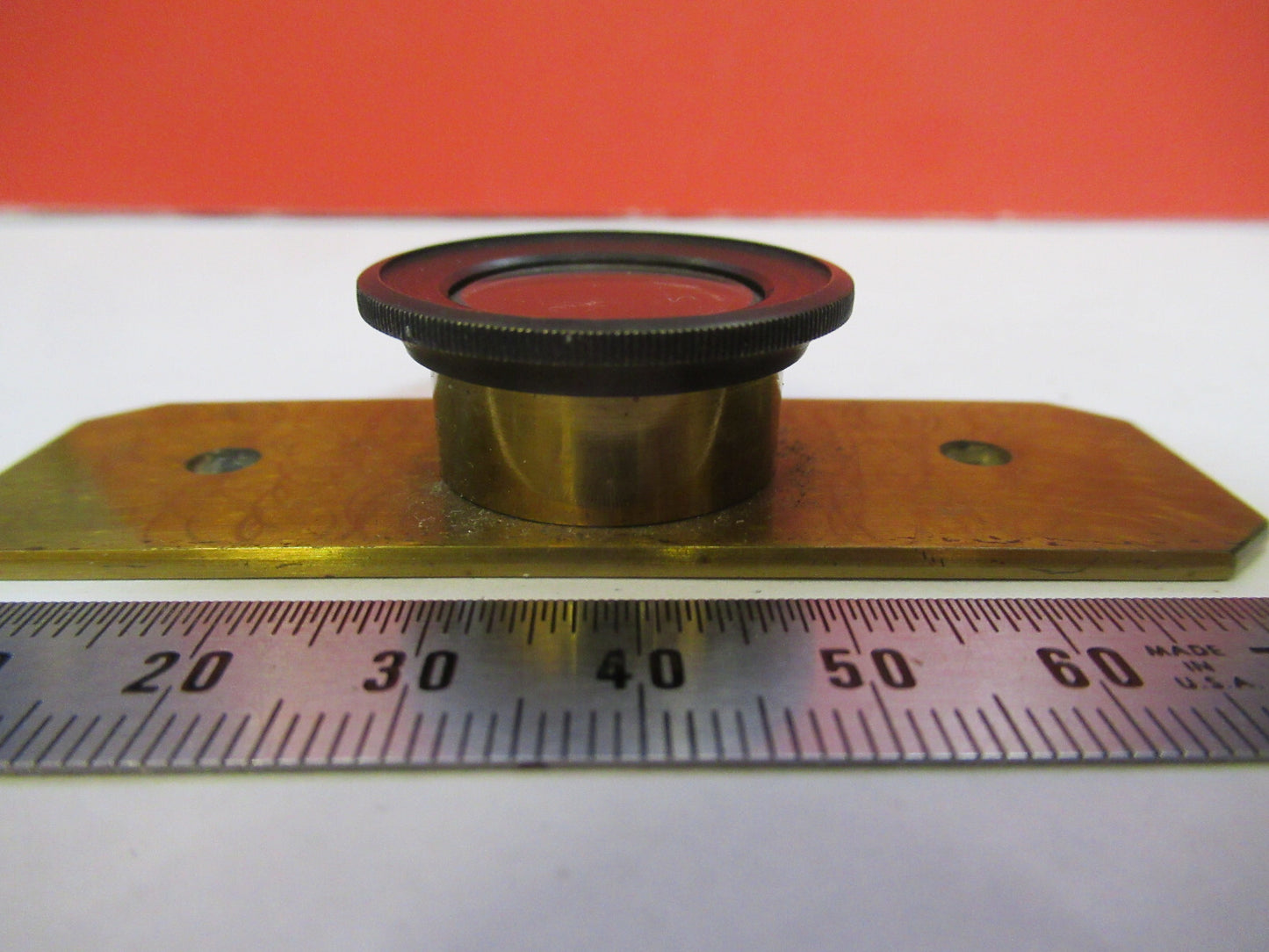 ANTIQUE BRASS COMPRESSORIUM STAGE LONDON MICROSCOPE PART AS PICTURED F8-A-24