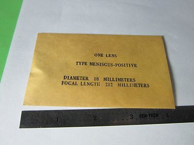 Optical Meniscus Lens 18 mm Diameter Fl 212 mm Laser Optics